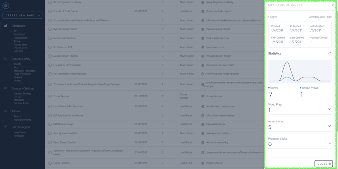 The SalesReach Analytics Drawer