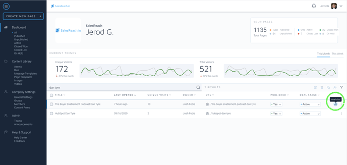 how to access the salesreach analytics drawer